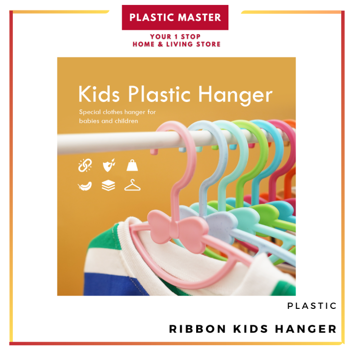 [4 FREE 1 SET] Ribbon Kids Plastic Hanger Premium Cloth Hanger Ribbon ...
