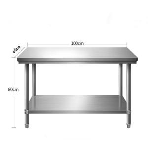 2-layer stainless steel workbench in home kitchen cutting table in hotel kitchen countertop
