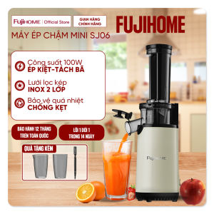 Máy ép chậm mini FUJIHOME SJ06 Máy ép trái cây rau củ 400ml công suất 100W lưới lọc 2 lớp Inox bảo vệ quá nhiệt