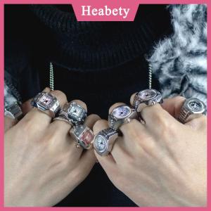 Heabety Nhẫn cổ điển Punk Quartz Xem nhẫn cho vài phụ nữ người đàn ông hip hop mát đàn hồi co giãn xem Nhẫn Ngón Tay Cá Tính Phụ Kiện hip-hop