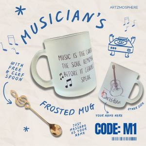 Personalized Musicians Frosted Mug with Gclef Spoon High Quality Sublimation