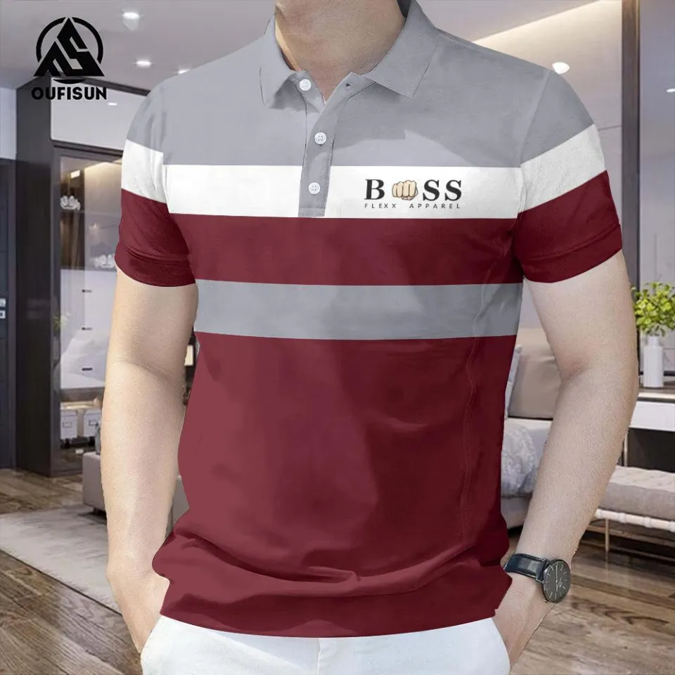 Men's Casual Polo Shirt Summer Short Sleeve Brand Polo T Shirt For Men  Stripes Polo Men Collar Short Sleeve Business Tshirts For Mens