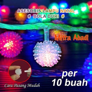 Aksesoris Hiasan Lampu Natal Model Bola Duri 1 SETT = 10 pcs