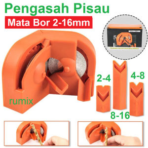Pengasah Asah Mata Bor 2-16mm Drill Bit Alat Asah Mata Bor Besi Kayu Beton Sharpener HSS Titanium Batu Grinding Gunting NT67 German Tools Pisau Durable Metal