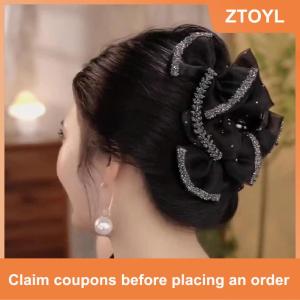 【ZTOYL】 Tinh Tế Thanh Lịch Ngọt Ngào Lưới Bow Tóc Clip Của Phụ Nữ Sau Khi Não Kẹp Tóc Mũ Nón Phụ Kiện Quà Tặng