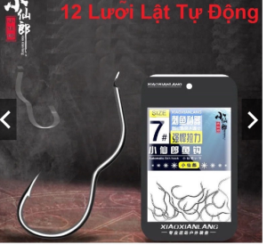 Lưỡi móc lật tự động đâm cá hiệu quả(vỉ 12 chiếc- phom lưỡi nhỏ) tỷ lệ trúng miệng cao ngừa rơi cá