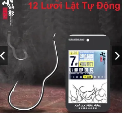 Lưỡi móc lật tự động đâm cá hiệu quả(vỉ 12 chiếc- phom lưỡi nhỏ) tỷ lệ trúng miệng cao ngừa rơi cá