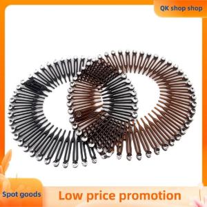 ✨QK shop✨ Fashion Elastic Flexible Comb Headband Light Luxury Rhinestone Round Hairband Women Fixed Hair Style Bun Headdress Accessories