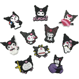 10 Pcs Of Purple Series Shoe Flowers Cute Cartoon Patterns Three-Dimensional Perforated Shoe Buckles Pvc Soft Rubber Creative Perforated Shoe Laces Accessories Beach Bags Hair Clips Phone Cases Accessories