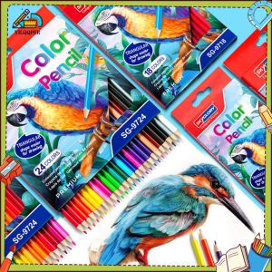 YILQQPER ดินสอสี 12/18/24/36/48 ดินสอสีใหม่สีสดดินสอสีเดิม ดินสอวาด