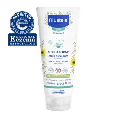 Mustela Stelatopia - Emollient Baby Cream - for Eczema-Prone Skin - with Natural Avocado & Sunflower Oil Distillate - Fragrance Free - 6.76 Fl Oz