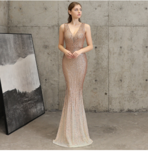 Womens Sequins Dinner Party Evening Long Dress Fashion Lady Sleeveles Elegant Swing Formal Gown Dress