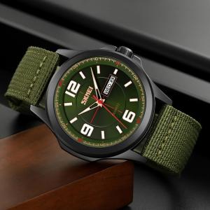 PENGIRIMAN INSTANT / Jam Tangan pria skmei 9315 kanvas nylon analog water resist original