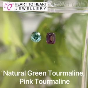 Natural Gemstone Green Tourmaline Pink Tourmaline (Gembox8018)