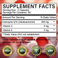 Coenzyme Q10 supplement with vitamin C and vitamin E to support heart health, cardiovascular health, improve energy levels, antioxidant, suitable for men and women.. 