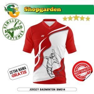 Baju Jersey Kaos Jersey Badminton BM014 Kaos Jersey Printing Dewasa Premium | SHOPGARDEN