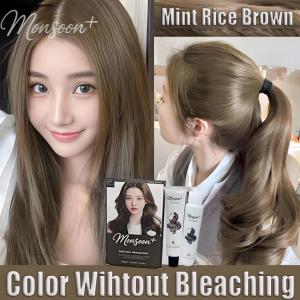 Monsoon+ Hair Dye Color Milk Tea Gray-Brown dye rambut Dye warna Rambut hair dye colour Hair Colouring dye hair colour 染发膏