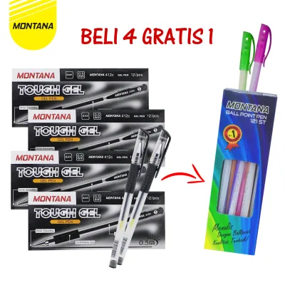 MONTANA BUNDLING/ 4 lusin Ballpoint Gel 412C GRATIS 1 Lusin Ballpoint 121-ST