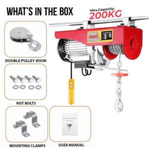200kg 510w Wire Rope Electric Hoist Cable Lifting Crane Remote Control Electric Lift Rope