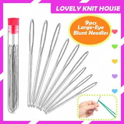 9pcs DIY Crafts Tools Large Eye Needles Stainless Steel Embroidery Cross Stitch Knitting Yarn Sewing Jarum