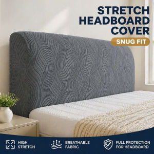 Bed Headboard Cover All-inclusive Elastic Soft Jacquard Backrest Cover Dustproof Protector Cover