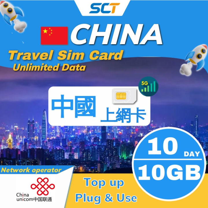 CHINA Travel Sim Card with vpn 【10days 10GB】 4G/5G Unlimited data LTE ...