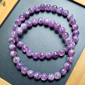 Collection Grade Natural Purple Pink Emeralds Mica Lepidolite Bracelet