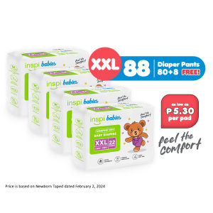 INSPI Babies Comfort Dry Baby Diaper for Baby Pants Medium to XXL Pack of 4 Baby Needs - free shipping essentials bundle christmas gift