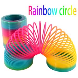 Rainbow Magic Spring Colorful Plastic Folding Spring Coil Spring Walking Spring Funny Creative Toy