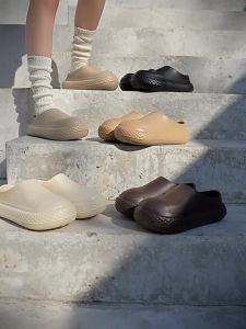 CoupleS Slippers Chef Shoes EVA Outdoor Versatile Korean Style Water Shoes Non-Slip Closed-Toe Thick-Soled Kitchen Shoes