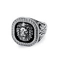 Kemstone Domineering Striped Lion Stainless Steel Ring for Men's HIP HOP Large Rings Gold Plated Jewelry. 
