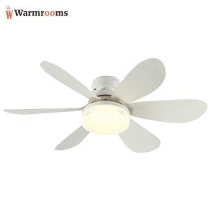 E26/27 Socket Fan LED Light Ceiling Fans with Lights Dimmable 40W/30W White Flat Lamp 3 Speeds Timing for Garage Kitchen