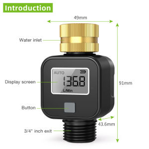 Water Flow Meter with Brass Metal Thread High Accuracy Waterproof Hose Water Consumption Meter For Outdoor Garden Watering Tank