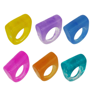 Unique Geometric Shape Rings Trendy Resin Special Gift for Fashion Enthusiasts