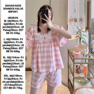 PIYAMA HOTPANTS IMPORT / SETELAN  BAJU TIDUR HP KATUN SILK SUSU IMPORT PREMIUM WANITA/ PIYAMA LENGAN PENDEK CELANA PENDEK/ LOVELY COLLECTION6198 SETELAN BAJU TIDUR IMPORT