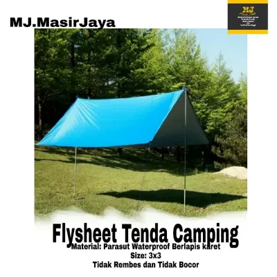 Flysheet 3x3M Waterproof Tenda Dome Tenda Camping Tenda Terpal