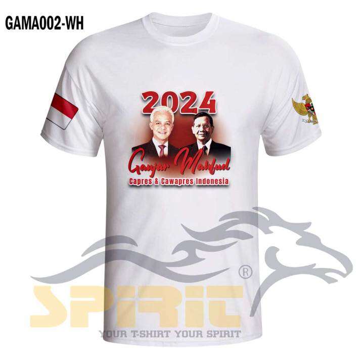 Baju Kaos Distro Capres Cawapres 2024 Terbaru Ganjar Mahfud Full Clour