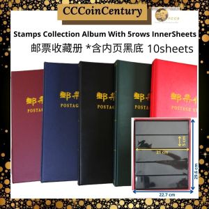 Album Koleksi Setem 5 poket halaman Untuk Pengumpulan Stamps Buku Halaman Belakang Hitam (20halaman)