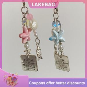 【LAKEBAO】 Mùa Hè Sao Biển Cá Chuỗi Điện Thoại Y2K Ngọt Ngào Đính Cườm Điện Thoại Di Động Dây Buộc Keychain Nữ Tính Dễ Thương Ins Điện Thoại Quyến Rũ Mặt Dây Chuyền