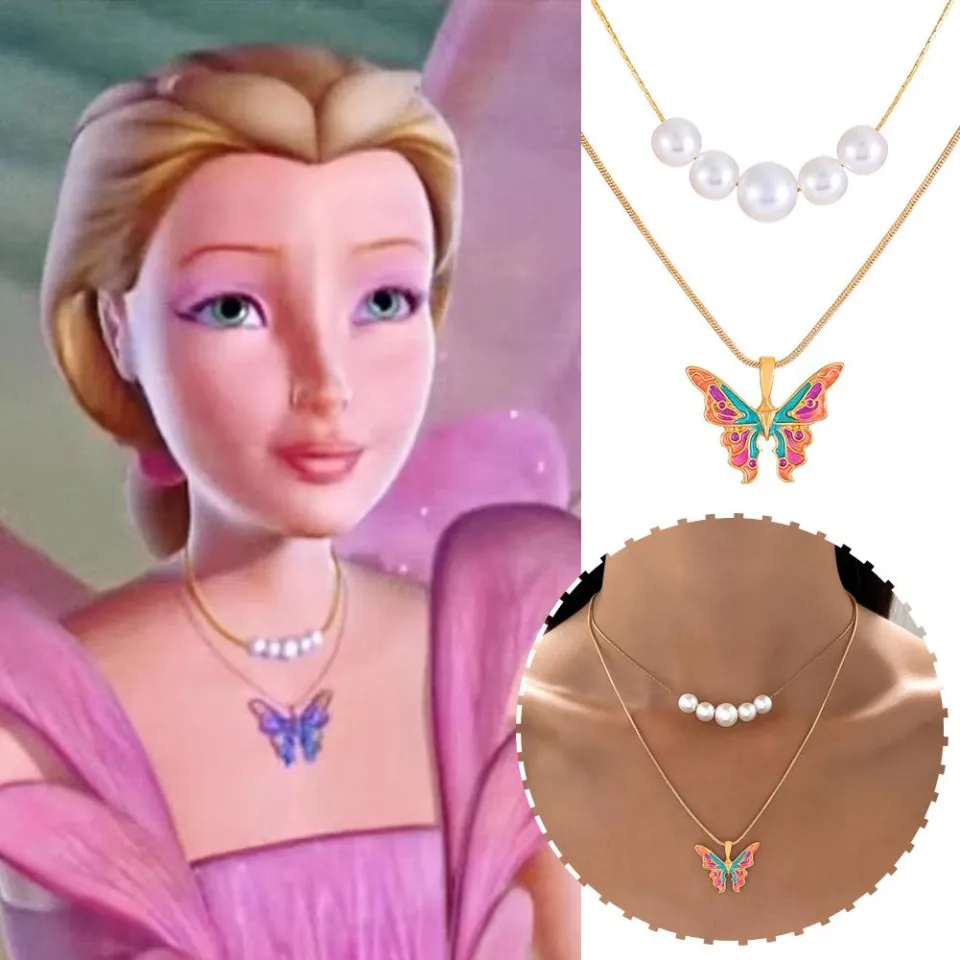 Disney Barbie Fairytopia Mermaidia Enamel Butterfly Pendant - Inspire Uplift