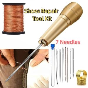 FUTUI Replaceable Leather Sewing Awl Set Multifunctional Professional Shoes Repair Tool Kit Practical Nylon Thread Punch Stitching s Beginner Craft