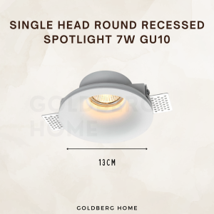 Dussel Gypsum Recessed 7W GU10 Spotlight Downlight White | Goldberg Home