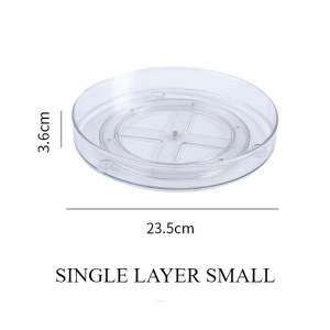 Kitchen Single Double-Layer Rotating Rack Seasoning Rack Pet Transparent Seasoning Can Cosmetics Storage Rack New