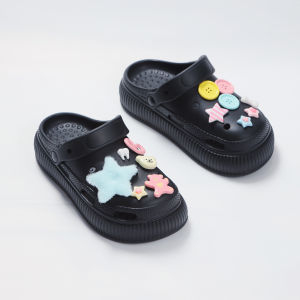 Dép cross sục nữ đế cao 5cm Jibbitz ngôi sao Mayto kiểu sandal quai hậu dễ thương hot trend 2023 CS-26