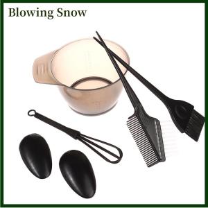 Blowing 5pcs tóc nhuộm bàn chải bát thiết lập với mũ tai trộn Rod tóc Tint chết màu Applicator bàn chải làm tóc phụ kiện phong cách