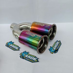 KNALPOT MOBIL RACING  SPOON RAINBOW DOUBLE EXHAUST SUARA BASS GAHAR
