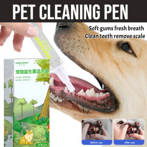 【Dual-Head Design】Pet Toothbrush Removes Bad Breath Pet Cleaning Pen Pet Teeth Cleaning Tools  Removes Bad Breath And Tooth Stones Pet Supplies Edible