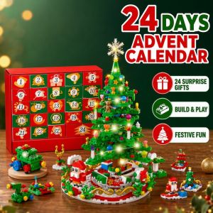 Christmas Advent Calendar 24 Days Countdown DIY Jesus Train Bricks Toys Surprise Christmas Gift
