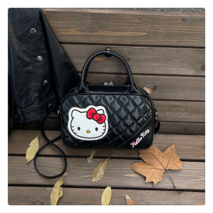 Cute HelloKitty Toast Bag PU Womens Leather Quilted Handbag Comes with long shoulder strap One-Shoulder Crossbody Large Capacity Versatile Stylish #2487