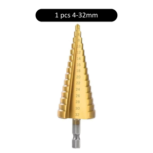 PUSAT69 Mata Bor Pagoda Set 3 pcs Step Drill Bit HSS Hexagonal 4-32mm Besi Kerucut Cone Hole Saw Pyramid Shank